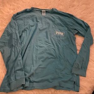 Pink long sleeve pocket T-shirt